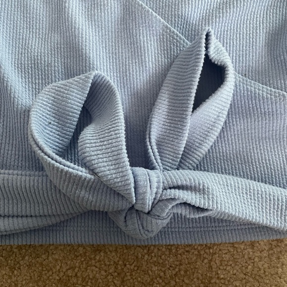 Hollister light blue ribbed wrap top!! - Picture 2 of 3